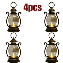 KOYPTL 4 Pcs Christmas Mini Lanterns LED Lanterns Christmas Table Decorations,Battery Operated Christmas Hanging Ornaments Candle Lanterns for Wedding Holiday Party Outdoor Home Xmas Decor Indoor