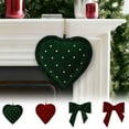 thumbnail image 1 of KOYPTL 4 Pcs Heart Shaped Christmas Tree Bows Christmas Decorations for Xmas Tree Green and Red Fabric Cloth Bows Christmas Hanging Ornament for Wreath Staircase Fireplace Indoor Home Decor, 1 of 6