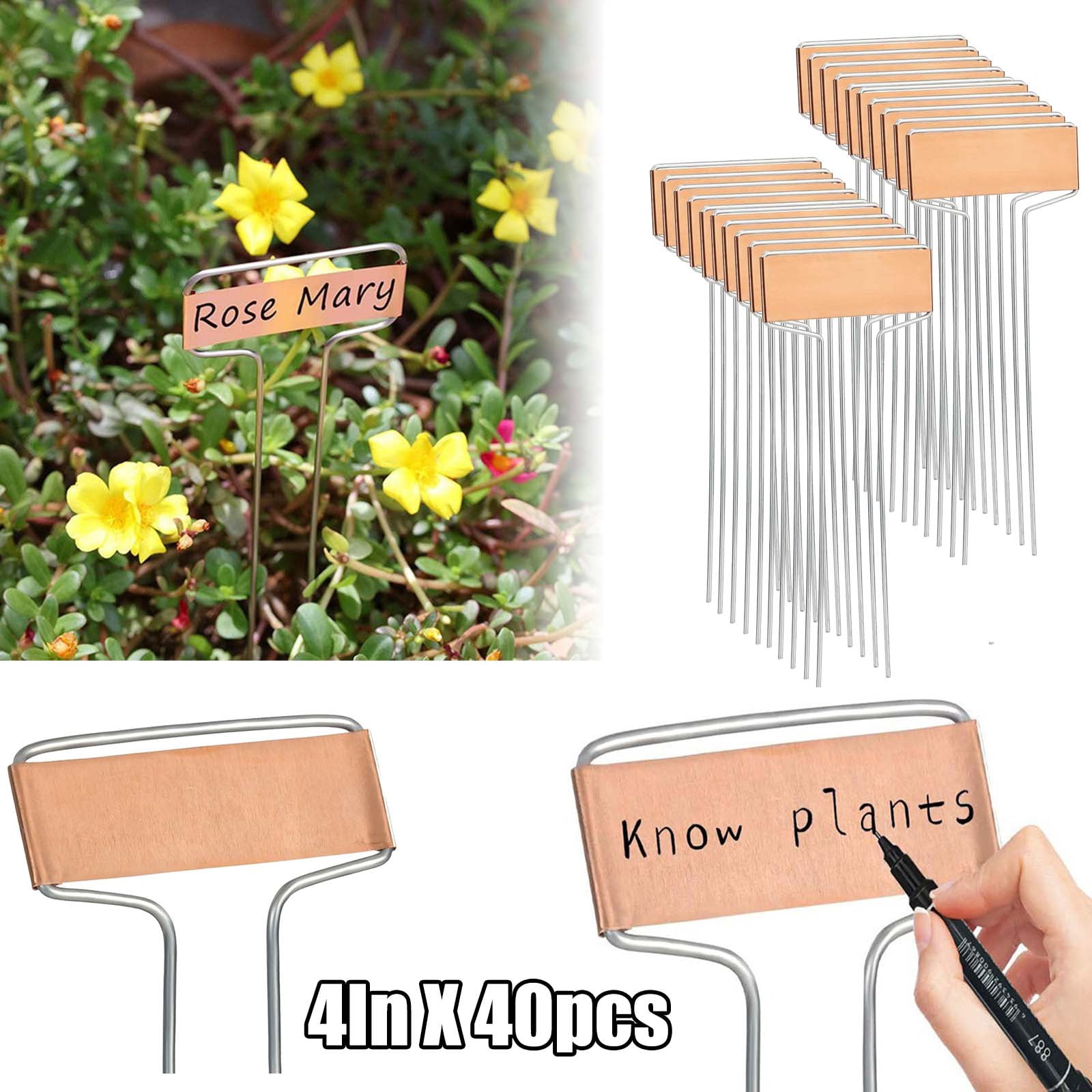 Planting Label Design KOYPTL 40pcs Copper Metal Plant Labels,Nameplate Garden Nursery Stake ...