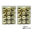 thumbnail image 1 of KOYPTL 48 Pcs Christmas Ball Ornaments Christmas Baubles Decorations Flocked Christmas Tree Decorations Set Assorted Shatterproof Hanging Ornaments for Xmas Party Home Holiday Decor (2.4 Inch), 1 of 5