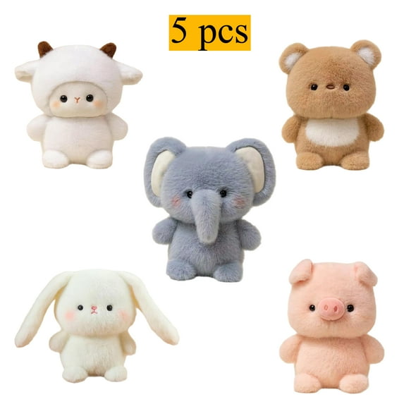 KOYPTL 5 Pcs Small Stuffed Animals Toys for Toddlers 1 2 3+ Ultra Soft Cute Plush Toys 6 Inch Baby Sleeping Toy Christmas Stocking Stuffers Xmas Gifts for Boys Girls 3 4 5 6+,Birthday Party Gift