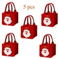 thumbnail image 1 of KOYPTL 5 Pcs Christmas Gift Bags Festive Red Felt Packaging with Santa Snowman Elk Tree, Apples Gifts Bags Christmas Candy Gift Bags Reusable Holiday Gift Bag with Sturdy Handle Storage Tote Bag, 1 of 6