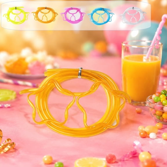 KOYPTL 5 Pcs Cute Eyeglass Straws Adult Party Funny Glasses Straw Reusable PVC Sip Straw Frames for Birthday Wedding Christmas Party Favors DIY Activity Supplies Star Shape