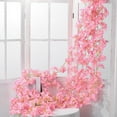 thumbnail image 1 of KOYPTL 5 Pcs Pink Cherry Blossom Garland for Outdoors Total 30 Ft Artificial Flowers Plants Vines Hanging Decorations for Wedding Arch Beach Birthday Party Garden Wall Room Valentines Day Decor, 1 of 9