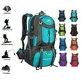 thumbnail image 1 of KOYPTL 50 L Hiking Backpack Ultra Lightweight Durable Waterproof Daypack for Men Women Unisex,Large Capacity Reusable Hiking Daypack with Adjustable Strap for Camping Travel Cycling Motorcycle Blue, 1 of 8