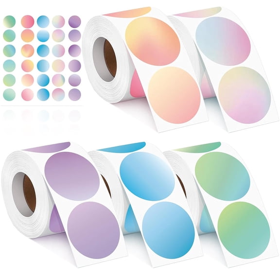 KOYPTL 500Pcs Colored Dot Stickers,Round Labels,Adhesive Circle Stickers for Color Coding Organization,Inventory,Gift Wrapping Paper Food Sealing Tape Stickers Garage Sale Price Sticker Easy to Write