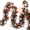 thumbnail image 1 of KOYPTL 5Pcs Total 33ft Christmas Tinsel Garland Decorations,Red Green Christmas Tree Garland with Santas,Metallic Shiny Twist Garland Hanging Ornaments for Mantle Stairs Xmas Tree Holiday Party Decor, 1 of 9