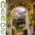 thumbnail image 1 of KOYPTL 6.5 Ft Easter Garland Decorations Pastel Easter Eggs Garland with Green Leaves Flexible Spring Vine for Mantle Fireplace Staircase Wall Door Party Background Decor, 1 of 6