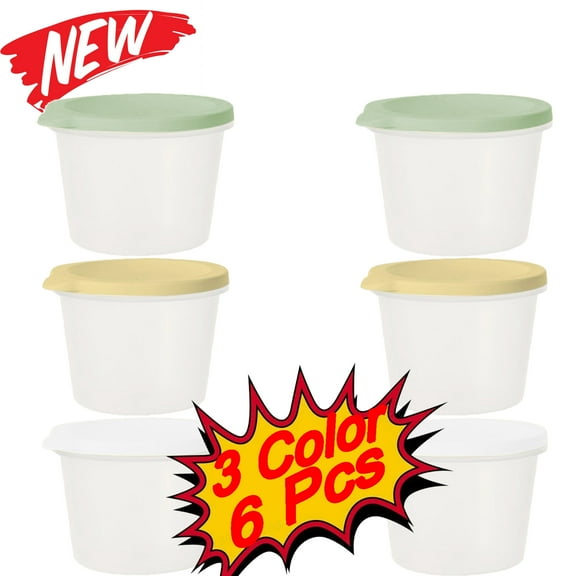 KOYPTL 6 Pcs 12 Oz Reusable Freezer Containers with Lids BPA Free Small Food Storage Containers Stackable Food Storage Jars Leakproof Lunch Box Accessories with Clear Round Bowls