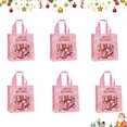 thumbnail image 1 of KOYPTL 6 Pcs Christmas Gift Bags with Handles Pink Non-Woven Christmas Treat Bags Reusable Holiday Tote Bag for Gifts Wrapping Xmas Party Favors Supplies,Gift Packaging Bag(Bell 9"x8.7"x4.3"), 1 of 7