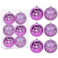 thumbnail image 1 of KOYPTL 6 Pcs Christmas Mirror Balls Ornaments Set 3.15 Inch Glitter Christmas Tree Ornaments Plastic Shatterproof Xmas Hanging Ornaments Christmas Decorations for Xmas Tree Home Decor Purple, 1 of 6