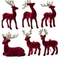 thumbnail image 1 of KOYPTL 6 Pcs Christmas Reindeer Table Decorations,Christmas Ornament Set Flocking Reindeer Figurines Christmas Decorations for Holiday Desktop Home Indoor Decor,Xmas Gift Christmas Stocking Stuffers, 1 of 7