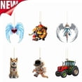 thumbnail image 1 of KOYPTL 6 Pcs Christmas Tree Ornament Set 2D Flat Acrylic Angel Christmas Decorations for Home Decor,Christmas Hanging Ornament Decorations for Indoor Christmas Stocking Stuffers Gifts for Women Men, 1 of 7