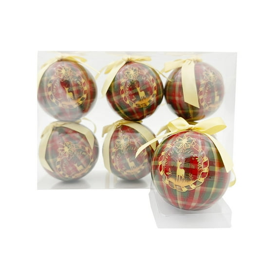 KOYPTL 6Pcs 3.15In Christmas Ball Ornaments Set for Tree with Definition Color Printed,Hanging Bulbs Pendants for Christmas Tree Porch Yard Holiday Decorations for Xmas Birthday Home Party Supplies