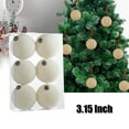 thumbnail image 1 of KOYPTL 6Pcs 3.15In Velvet Christmas Ornaments Ball Ball Set,Shatterproof Flocked Painting Christmas Tree Porch Lawn Yard Hanging Ornaments for Holiday Wedding Party Christmas Baubles Decorations, 1 of 5