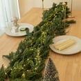thumbnail image 1 of KOYPTL 6ft Norfolk Pine Garlands with Light, Pre-Lit Christmas Garland,Dense Norfolk Pine Real Touch Greenery Garland for Table, Mantle, Staires, Wall, Indoor/Outdoor Christmas Decorations, 1 of 8