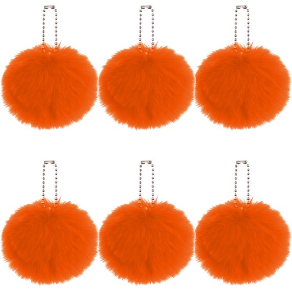 KOYPTL 6pcs Christmas Ball Ornaments,3.15 Inch Green Furry Plush Elf Ornaments For Christmas Party Tree,Soft Faux Fur Ball Ornaments For Home Party Supplies Fireplace Mantel Wall Decor(Orange)