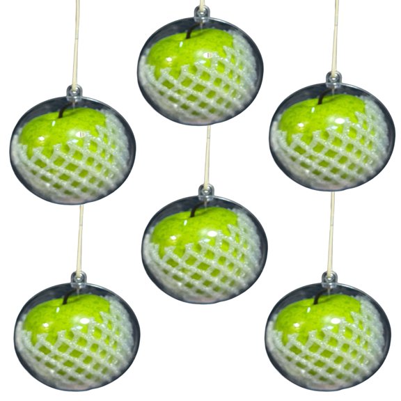 KOYPTL 6pcs Christmas Tree Ball Ornaments-Look Real Red & Green Apples Christmas Decorations, Not Easy to Fade & Reusable,Decorative Hanging Ornaments,Hanging Decorations Home Decor(Green)