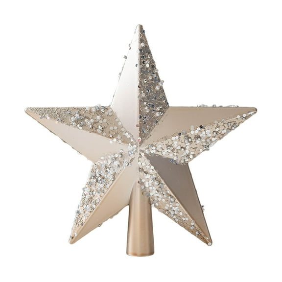 KOYPTL 7.8 Inch Christmas Tree Topper Star Glitter 3D Shatterproof Star Tree Topper Decorations Handmade Five-Pointed Star Christmas Tree Ornament Xmas Decorations for Holiday Party Home Decor White