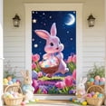 thumbnail image 1 of KOYPTL 71x35" Happy Easter Banner Door Cover,Pastel Colorfull Bunny Egg Flowers Themed Porch Sign,Large Front Door Wall Hanging Farmhouse Backdrop for Holiday Indoor Outdoor Spring Party Decorations, 1 of 6