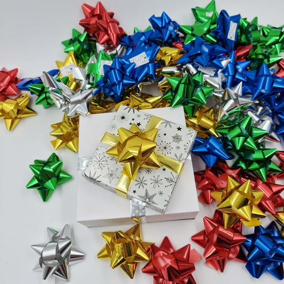 KOYPTL 75 PCS Tiny Self Adhersive Mini Present Bows Mixed with Five Color,Suitable for Decorating Christmas,Birthdays,Weddings or Other Holidays Scene and Gifts