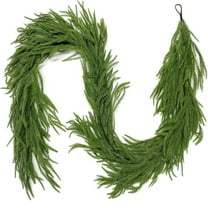 KOYPTL 8.86ft Christmas Garlands Norfolk Pine Garland Real Touch Artificial Faux Greenery Garland for Table, Mantle, Staires, Wall Holiday Indoor Outdoor Christmas Decorations