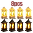 thumbnail image 1 of KOYPTL 8 Pcs Black Lanterns Decorative Indoor Mini Battery Operated Lanterns with Flameless Candle,Christmas Table Decorations Hanging Ornament for Wedding Table Centerpieces Home Xmas Decor Outdoor, 1 of 7
