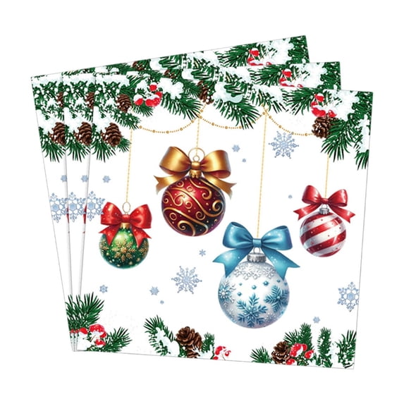 KOYPTL 80 Pcs Christmas Cocktail Paper Napkins,Xmas Tree Snowflakes Disposable Guest Napkins 3-Ply Winter Party Hand Towels for Holiday New Year Christmas Party Supplies Christmas Table Home Decor