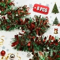 thumbnail image 1 of KOYPTL 8pcs Green Red Christmas Tinsel Garland with Candy Cane,Christmas Metallic Tinsel Twist Hanging Ornaments for Xmas Tree Mantel Stairs Fireplace Home Indoor Holiday Party Supplies Decorations, 1 of 8