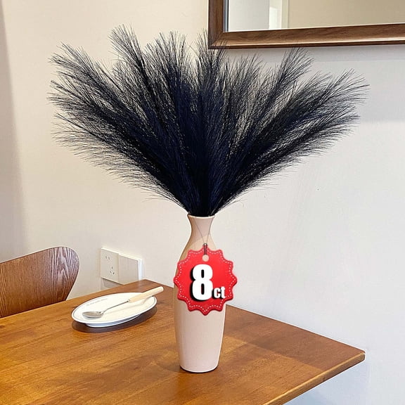 KOYPTL 8pcs Pink Pampas Grass Decorations,14In Large Fluffy Artificial Colored Pompas Grass for Room Tabletop Garden Decor,Flower Arrangement,Gift for Christmas Valentine's Wedding Ornaments Present