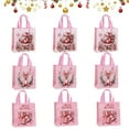 thumbnail image 1 of KOYPTL 9 Pcs Christmas Gift Bags with Handles Pink Non-Woven Christmas Treat Bags Reusable Holiday Tote Bag for Gifts Wrapping Xmas Party Favors Supplies,Gift Packaging Bag( 3 Designs 9"x8.7"x4.3"), 1 of 9