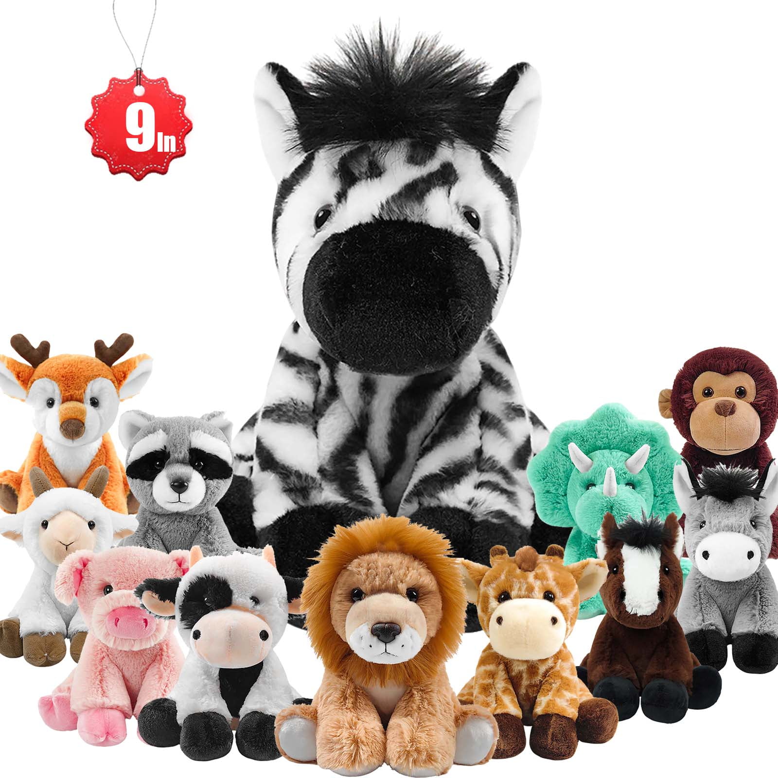 KOYPTL 9In Soft Zebra Stuffed Animals Doll for Toddlers 3 4 5 Years Old ...
