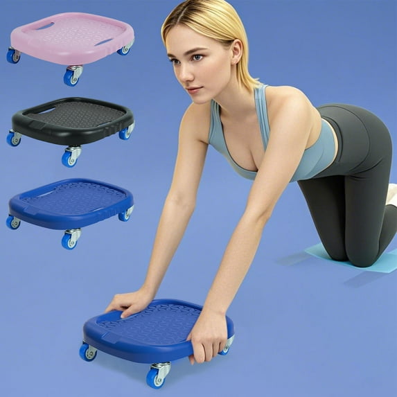 KOYPTL ABS Roller Wheel for Women Men Ab Wheel Exercise Equipment for Home Gym Plank Ab Roller Wheel for Core Trainer Fitness Silent Gliding Disc for Core Workout (with Knee Mat Random Color)