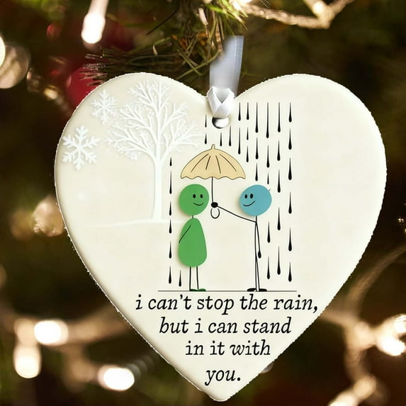 KOYPTL Acrylic Heart-Shaped Hanging Ornaments for Christmas Valentine's,True Friend Bestie Holiday Keepsake Gift Wrapping Pendants Decorations,Handcraft Friendship Love Gift for Women Men Friends