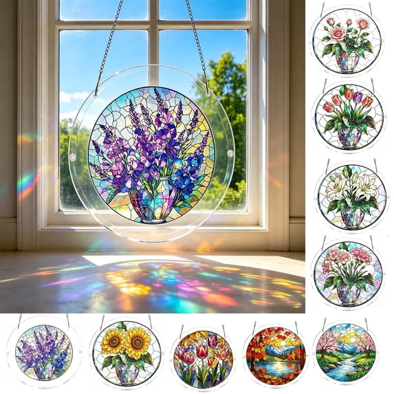 KOYPTL Acrylic Puzzle Suncatcher Stained Glass Suncatcher Decor Suncatcher Puzzle Window Hanging Craft Kit Decorative Acrylic Puzzles Ideal Acrylic Puzzles for Adults Home Window Balcony Decor