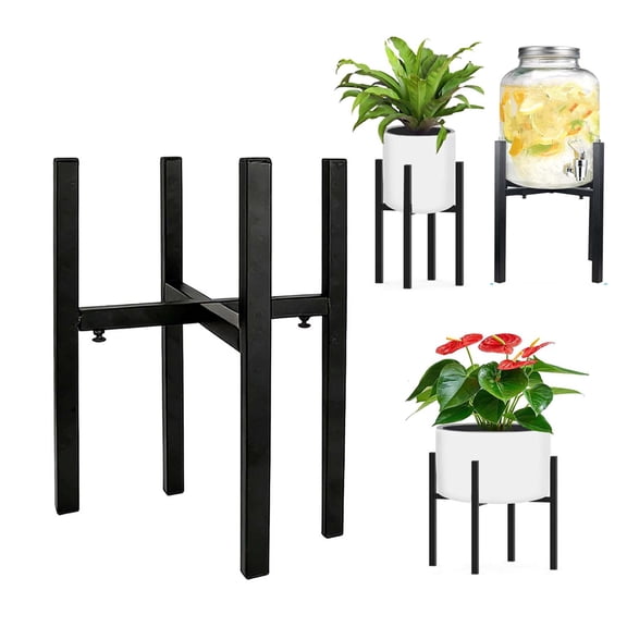 KOYPTL Adjustable Metal Cross Stand for Plants Water Drink Dispensers,Fits 9 10 12 14 In Large Planter Pot,Heavy Duty Expandable Plant Holder Countertop Gravity Water Dispensers Indoor Outdoor Corner