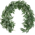 thumbnail image 1 of KOYPTL Artificial Eucalyptus Garland Christmas Decorations for Home,6.6Ft Dense Faux Greenery with Willow Leaves Vines Mantle for Fireplace Mantel Table Center Wedding Indoor Decor Green, 1 of 7