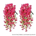thumbnail image 1 of KOYPTL Artificial Hanging Flowers 6 Stem Artificial Morning Glory Flower Vines Hanging Plants Garland for Home Garden Wall Fence Wedding Birthday Decor Valentines Day Decorations(2 Lush Pack), 1 of 9