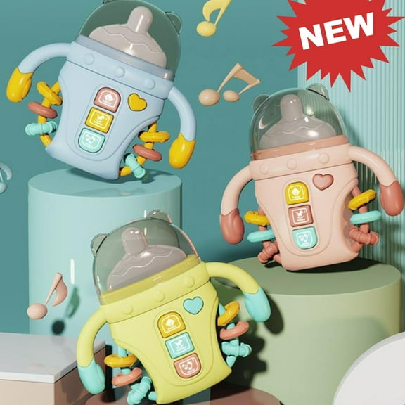 KOYPTL Baby Education Music Toys for 6-12 Months,Early Education Musical Hand Clapping Toy,Baby Musical Toys,Infant Bottle Toy,Birthday Christmas Gifts for Babies 3-6 7 8 9 12-18 Month