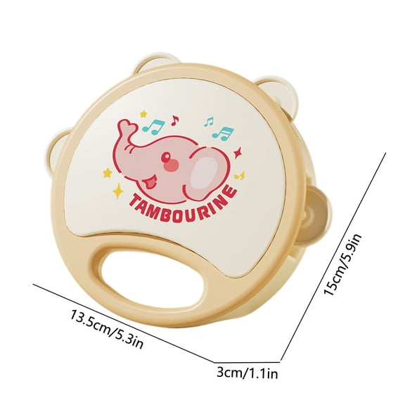 KOYPTL Baby Rattle Musical Toy,Cartoon Printed Hand Shaking Rattle Tambourine,Early Learning Sensory Toy for Newborn 0-6-12 Months,Portable Travel Gift for Boys Girls Christmas Birthday Shower
