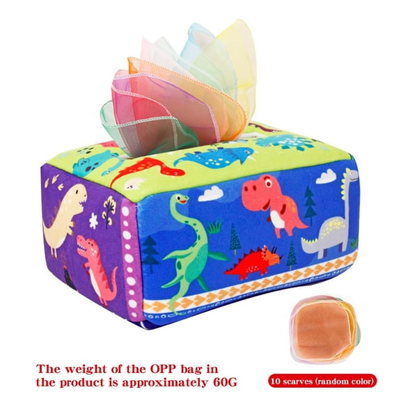KOYPTL Baby Tissue Box Toy for 3 4 5 6 7 8 9 12 Month Old,Soft Crinkle Sensory Educational Toys for Infant Toddlers,Montessori Baby Toys Suitable for Baby Boy Girl Christmas Birthday Gifts