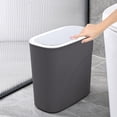 thumbnail image 1 of KOYPTL Bathroom Trash Can with Lid 10 Liter/ 2.6 Gallon Slim Garbage Can Small Trash Bin Waste Basket with Pop-Up Lid for Kitchen, Bedroom, Living Room, Office (Gray), 1 of 6