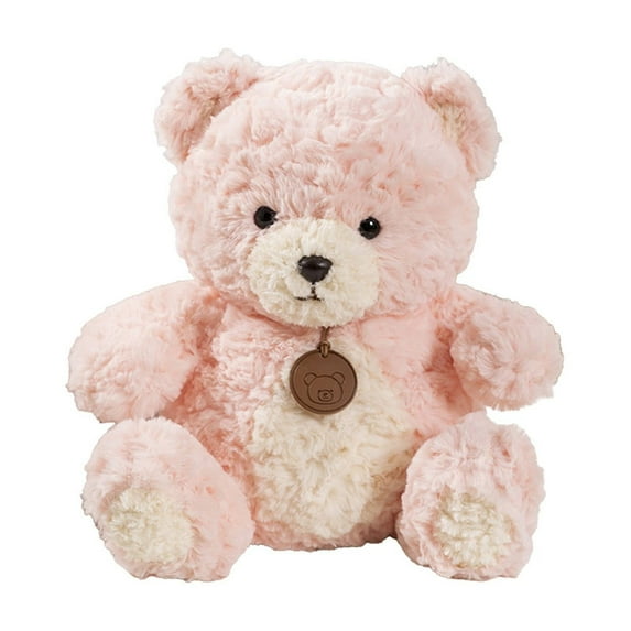 KOYPTL Bear Doll Soothing Children Toddlers Kids Sleep,Plush Hugging Pillow Ornaments with Cloth for Boys and Girls 1 2 3 4+ Years Old Holiday Christmas Birthday Thanksgiving Gift-13.8 Inch