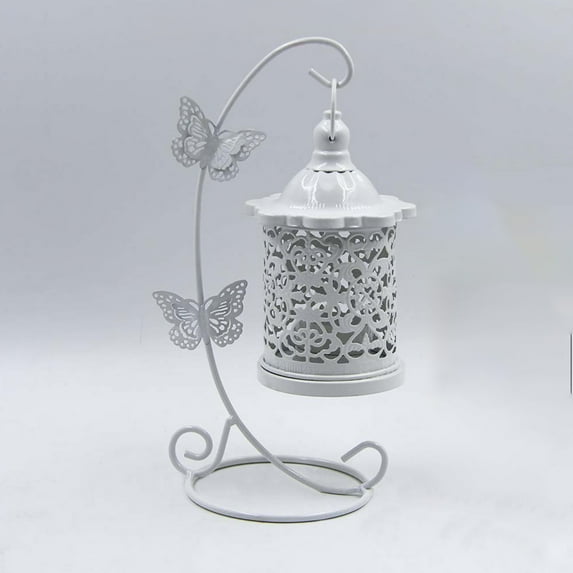 KOYPTL Birdcage Candle Holder for Pillar Candles Vintage Style Candlestick Hanging Lantern Table Decorations for Tabletop Party Wedding Centerpiece Home Decor Valentines Day Decor