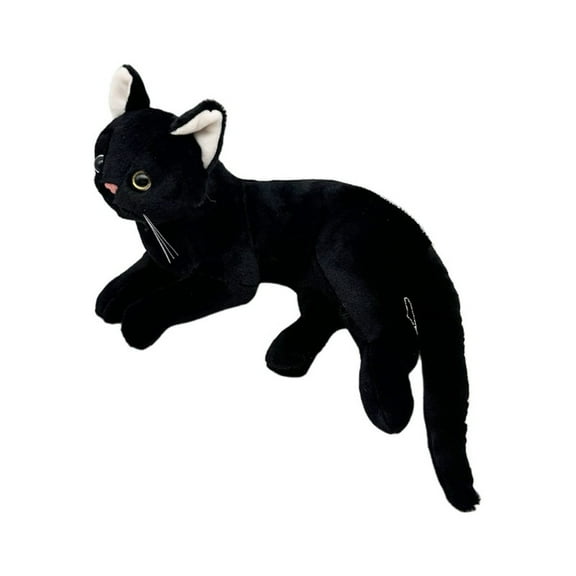 KOYPTL Black Cat Stuffed Animals Toy for 3 4 5 6 7 8 Year Old Girls Boys, Cat Stuffed Toys Doll Soft Stuffed Cat Plush Toys for Kids, Halloween Decorations, Birthday Christmas Gifts for Kids