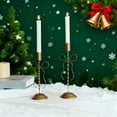 thumbnail image 1 of KOYPTL Bow Taper Candle Holders,Candle Stick Holders Set, Modern Decorative Centerpiece for Table Mantel Wedding Housewarming Gift Romantic Christmas Valentines Decorations (Vintage Gold), 1 of 7