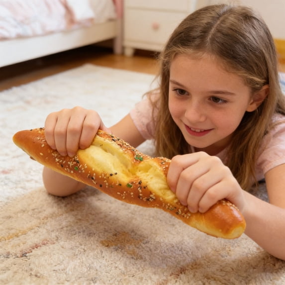 KOYPTL Bread Stress Toy,Soft Bread/Baguette/Toast Shape Simulation Fake Food Toy,Sensory Fidget Toy,Slow Rising Toy Stress Relief for Adults,Gift for Christmas Birthday Party Favors