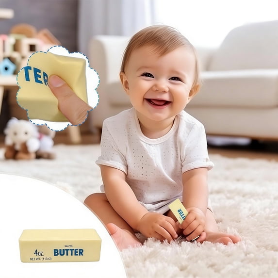 KOYPTL Butter Squishies Toys,Soft Butter-Shaped Slow Rising Squishies Stick,Realistic Food Squishies Sticky Fidget Toys for ADHD Adults Decompression Anxiety Relaxation,Gift for Easter Basket Fillers