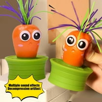 KOYPTL Carrot Fidget Toy for Toddlers Adults 2  Years Old,Hair Pulling for Different Screaming Desk Prank Decoration for Stress Relief Relaxing,Gift for Halloween Christmas Stocking Stuffers Birthday
