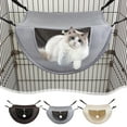 thumbnail image 1 of KOYPTL Cat Cage Hammock Hanging Pet Bed Double Layer Soft Plush Hanging Pet Comfortable Hammock Bed for Indoor Kitten Ferret Hamster Rabbit or Small Animals, 3 Color Gray, 1 of 7